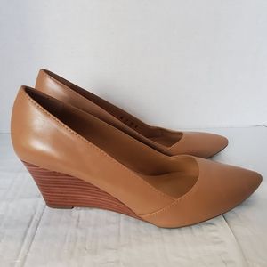 Franco Sarto Nude leather wedges